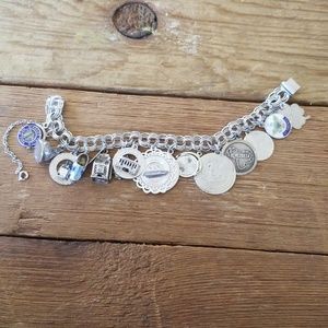 Sterling Vintage Charm Bracelet ~ 16 Charms